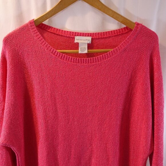 SOFT SURROUNDINGS Salmon Pink Slouchy Sweater - Picture 3 of 6